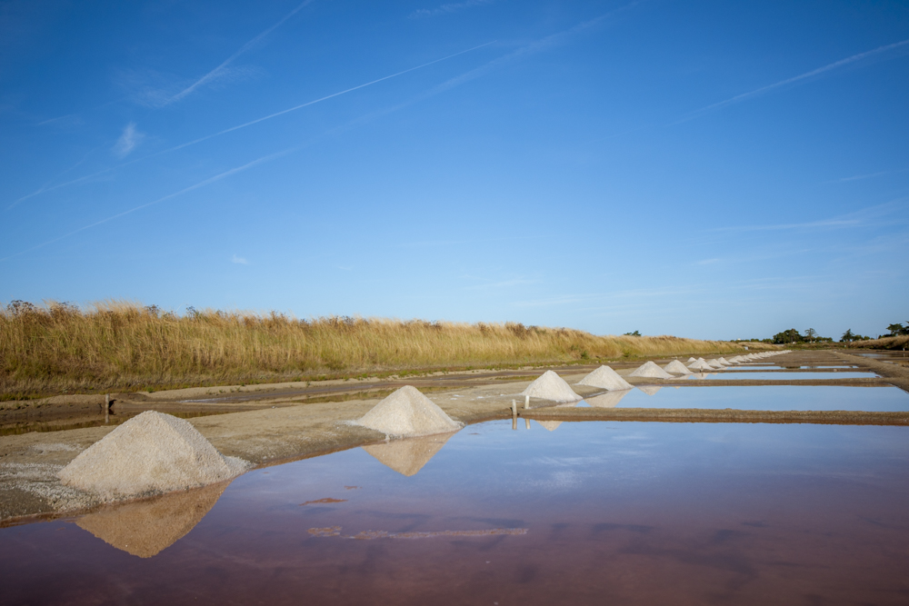 Les marais salants de l'Ile de Ré avec leur petit tas de sel.